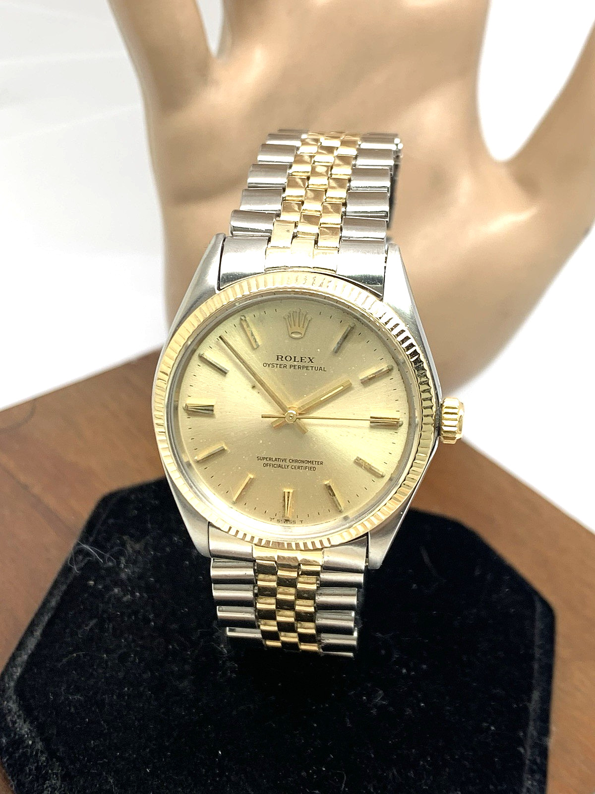 Rolex Oyster Perpetual Men's Watch 1005 Swiss Automatic Vintage 1969 2-Tone 34mm