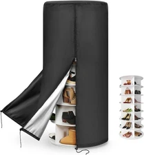 Rotating Shoe Rack Tower Cover,Waterproof Dust Cover for walk in closet 