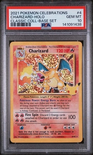 PSA 10 CHARIZARD 4/102 | Classic Collection Celebrations Graded Pokemon Card