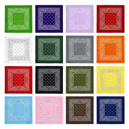Bandana Cotton Wrap Headscarf Shawl Nikki Bandanas Biker Paisley Plain Pattern