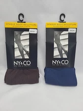 New York & Co. Opaque Body Sculpture Microfibre Tights - Medium - Blue & Brown