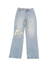 Abercrombie Fitch The 90s Straight Ultra High Rise Light Wash Jeans 29/8R