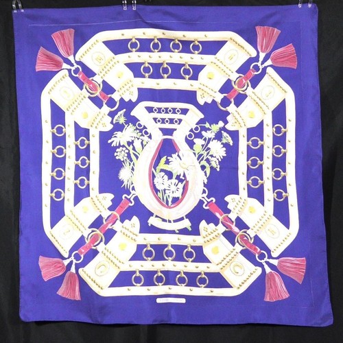 HERMES Carre 90 Jedwab 100% Szalik Wielokolorowy Autentyczny G11201518 - Zdjęcie 7 z 15