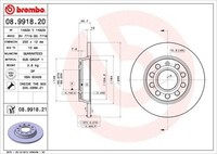 2Er Pack - Bremsscheibe 08.9918.21 Brembo FüR Audi VW Seat