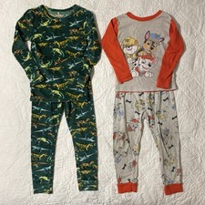 Lot of 2 - Toddler Pajama Pant Sets 4 pc. 5T, Dinosaurs Paw Patrol