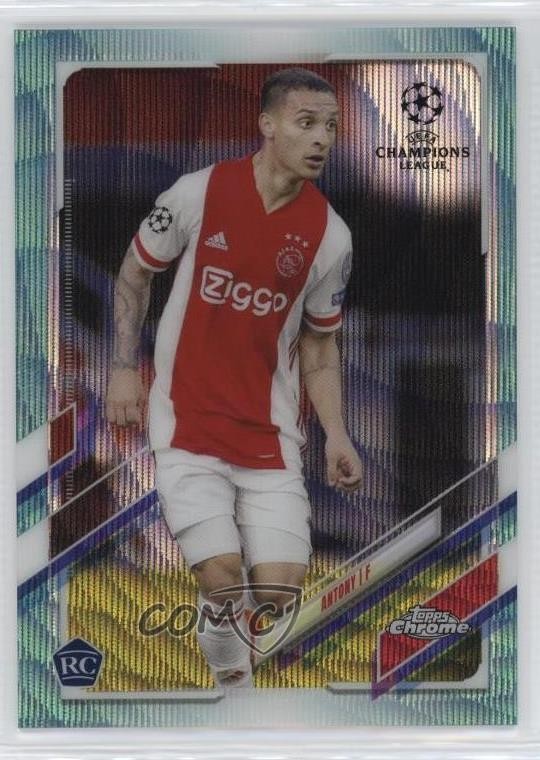 2020-21 Topps Chrome UCL Aqua Wave Refractor 2/199 Antony #87 Rookie RC