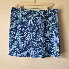 Ripskirt Hawaii Women's Beachy Botanical Blues Floral Wrap Skirt Size XL NWT