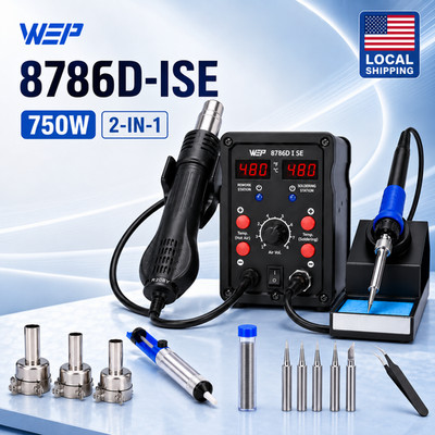 WEP Digtial Soldering iron Station Kit Hot Air Desoldering Rework station Tool