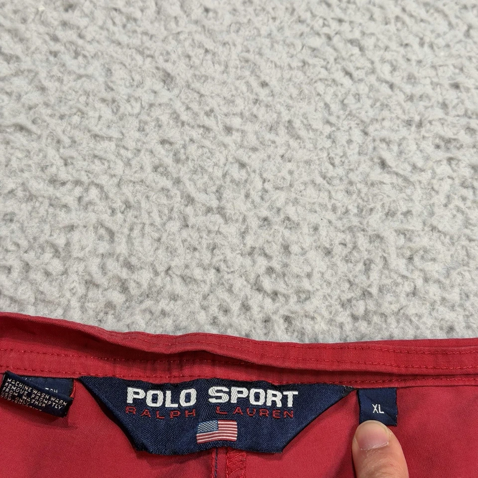 Pantalones Cortos De Colección Polo Deportivos Ralph Lauren Para Hombre Extra Grandes Rojo Azul Vela Nylon 1996 Foto 3 de 4