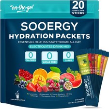 Electrolytes Powder Packets Sugar Free Hydration Packets, 7 Flavors Liquid Da...