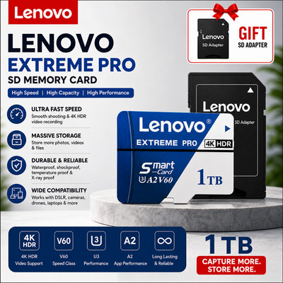 Lenovo Extreme Pro Memory Card  1TB,512GB,256G,128GB,64GB with Free SD Adapter