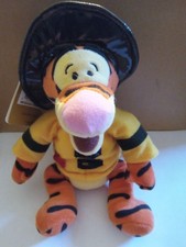 Disney Tigger Fireman Bean Bag Plush Toy 9" 100 Acre Woods Fire Dept