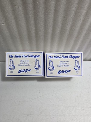 (2) NIB Kwik-Kut The Ideal Food Chopper 3'' Plain & Serrated Edge Made In USA