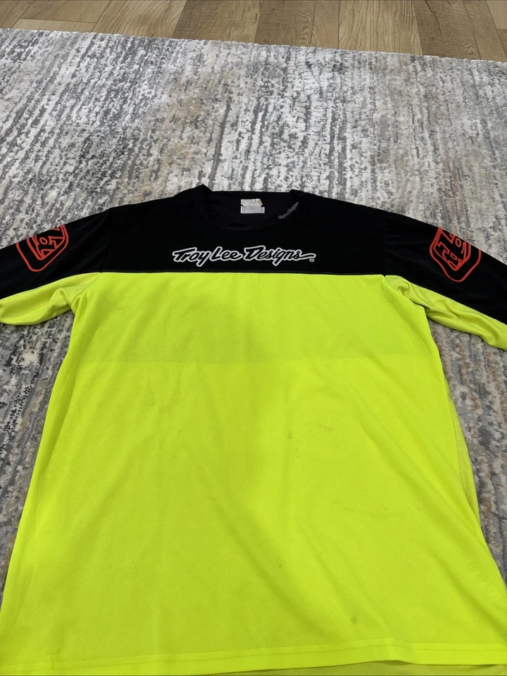 Troy Lee Designs Mens Jersey Size M Neon Yellow/Green and Black - Image 2 of 3