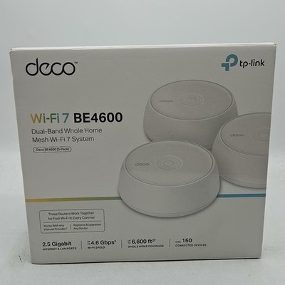 TP-Link Deco BE4600 WiFi 7 Whole Home Mesh System 3-Pack Open Box