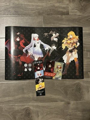 SDCC 2025 VIZ MEDIA RWBY Ruby Weiss Blake Yang bundle poster bookmark coaster