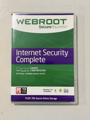 Webroot SecureAnywhere Internet Security Complete CD, 5 Devices, PC Mac