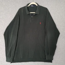 Polo Ralph Lauren Golf Shirt Mens XL Long Sleeve Dark Green Red Pony