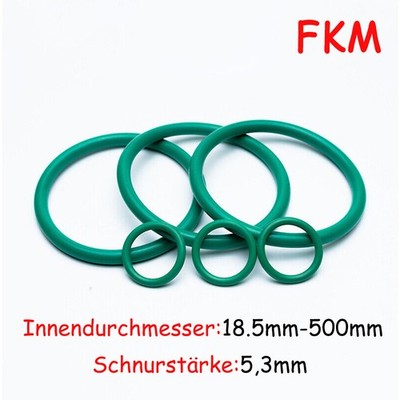 O-Ringe Grün Dichtringe Dichtungsringe ID 18.5-500mm/Schnurstärke 5,3mm/FKM 70