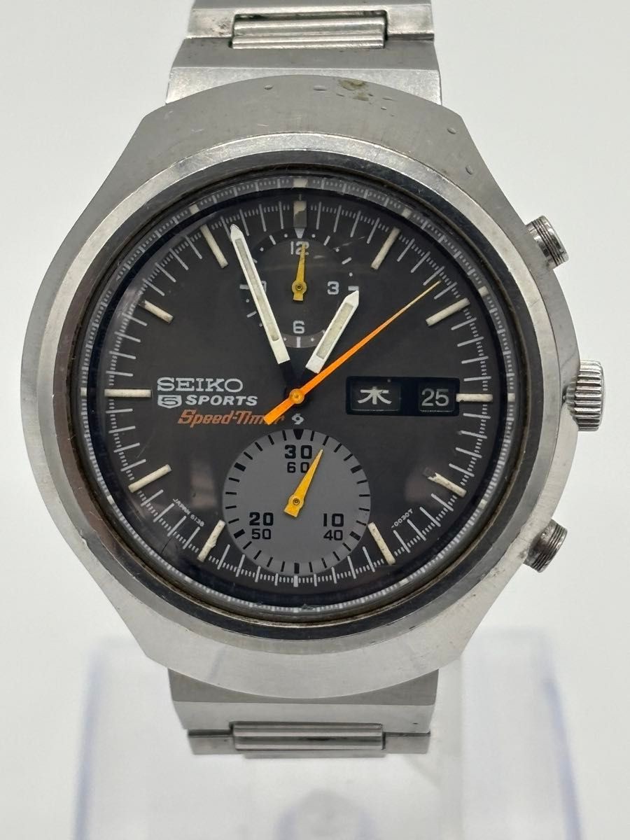 Used Seiko 5 Sports Speedtimer From Dial Black Auto Japan 6138-0020 - VintageWatches.PK Used Seiko 5 Sports Speedtimer From Dial Black Auto Japan 6138-0020 - vintagewatches.pk
