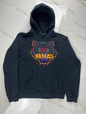 Kenzo Black Hoodie Large Tiger Embroidered Logo Sweatshirt