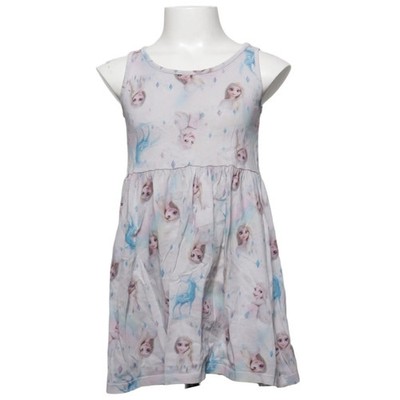 H&M, Kleid, Größe: 110/116, Weiß/Blau/Mehrfarbig, Baumwolle, Print, Mädchen #erm