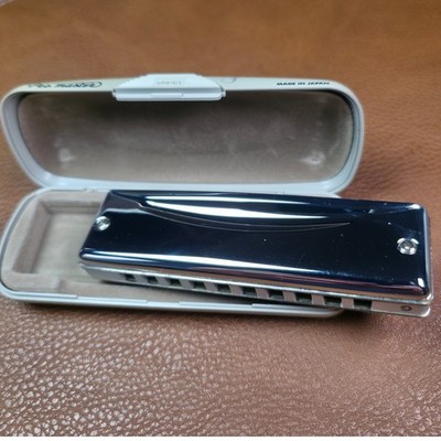 Suzuki Promaster Valved MR-350 Harmonica Key of G Made in Japan w/ Case Retro