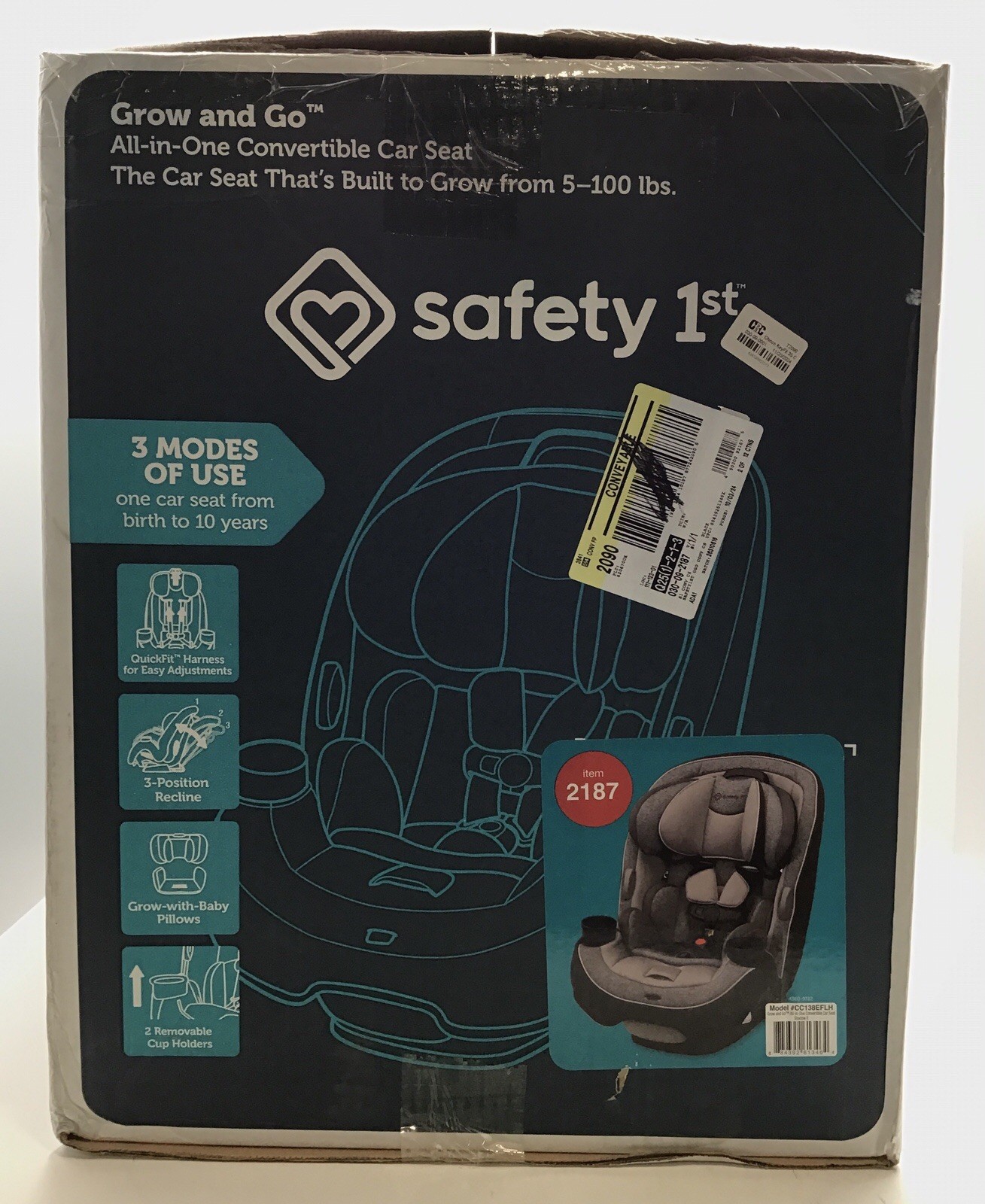 Safety 1st Grow & Go All In One Convertible Car Seat Shadow II OPEN BOX