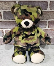 Build a Bear 17" Camo Camouflage Army Teddy Bear Military BABW Plush Great Shape
