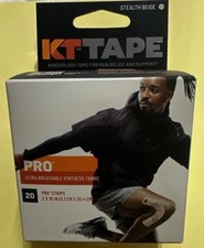 KT Tape Pro Synthetic Kinesiology Athletic Tape 20 Count 10 Precut Strips