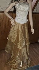 Kleiderpaket Outfits, Abendkleid Kommunion, 2 Teilig, Gr.34/36, Gold, Weiß