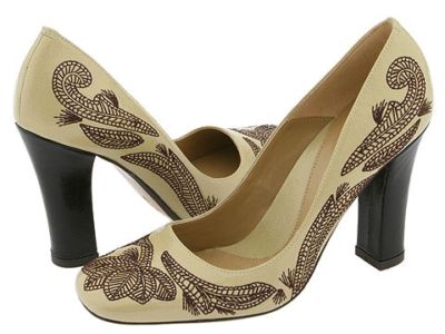 Escarpins Jessica Bennett - Brodés Havane - Noir Et Blanc - Taille 6 (US) - Cuir Verni - Neuf Avec Boîte