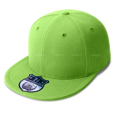 Premium Solid Fitted Baseball Cap Hat Blank Plain Flat Bill 9-Sizes Trucker 2026