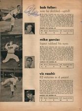 Vintage 1951 Bob Feller Signed B&W Newspaper Clipping - Indians - AUTO