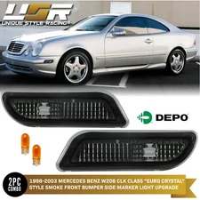 DEPO Euro Smoke Bumper Side Marker Lights For 98-03 Mercedes Benz W208 CLK Class