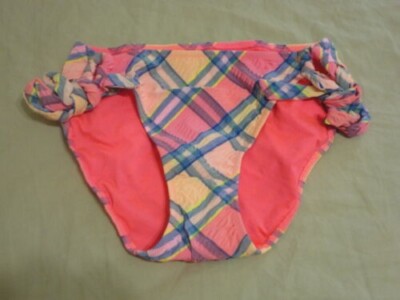 VICTORIA'S SECRET BEACH SEXY DOUBLE STRING BOTTOM PLAID XS