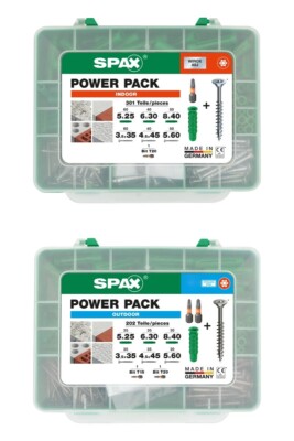 SPAX Schrauben und Dübel Set POWER PACK - Indoor 300 / Outdoor 200