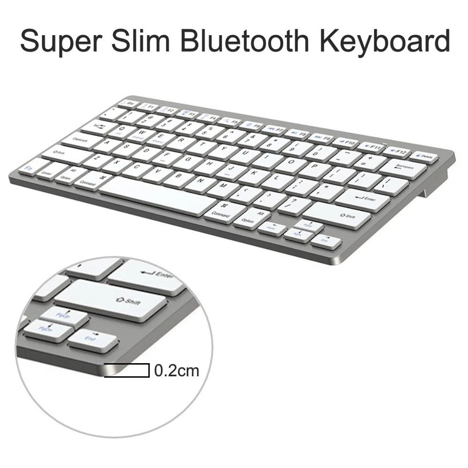 78 клавиш мини беспроводной Bluetooth клавиатуры белый для iPad Android телефона планшетный ПК - Изображение 4 из 4
