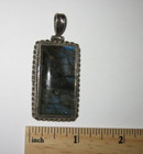 2" STERLING SILVER PENDANT W/ 1.4" x 0.8" NATURAL LABRADORITE STONE 21.4g *1 (GG — photo 3