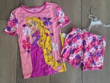 Disney Store Tangled Rapunzel Sleep Set PJ Pajamas Girls 2 PC Set Top Shorts 10