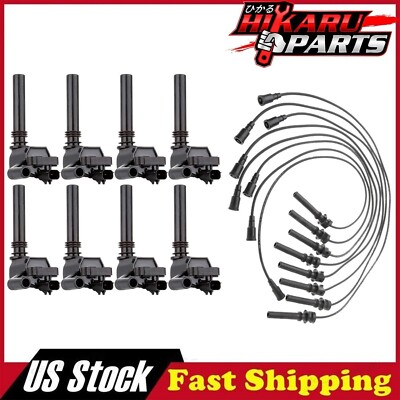 1x Wire Set & 8x Ignition Coil For Chrysler 300 2005 Dodge Ram 1500 5.7L