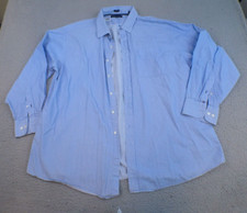 Tommy Hilfiger Shirt Mens 18.5 34-35 Blue Long Sleeve Button up Collared Casual