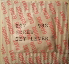 Elgin 982 - Part #227 - Setting Lever Screw - Factory Replacement / Repair