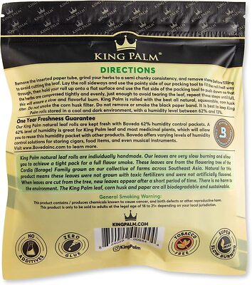 King Palm | 11/4 Size | Natural | Organic Pre-rolled Palm Cones