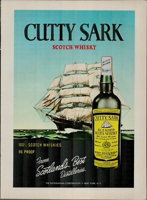 cutty sark tobacco 1959 Cutty Sark Scotch Whisky Scotland's Best Boat Vintage Print Ad 2049