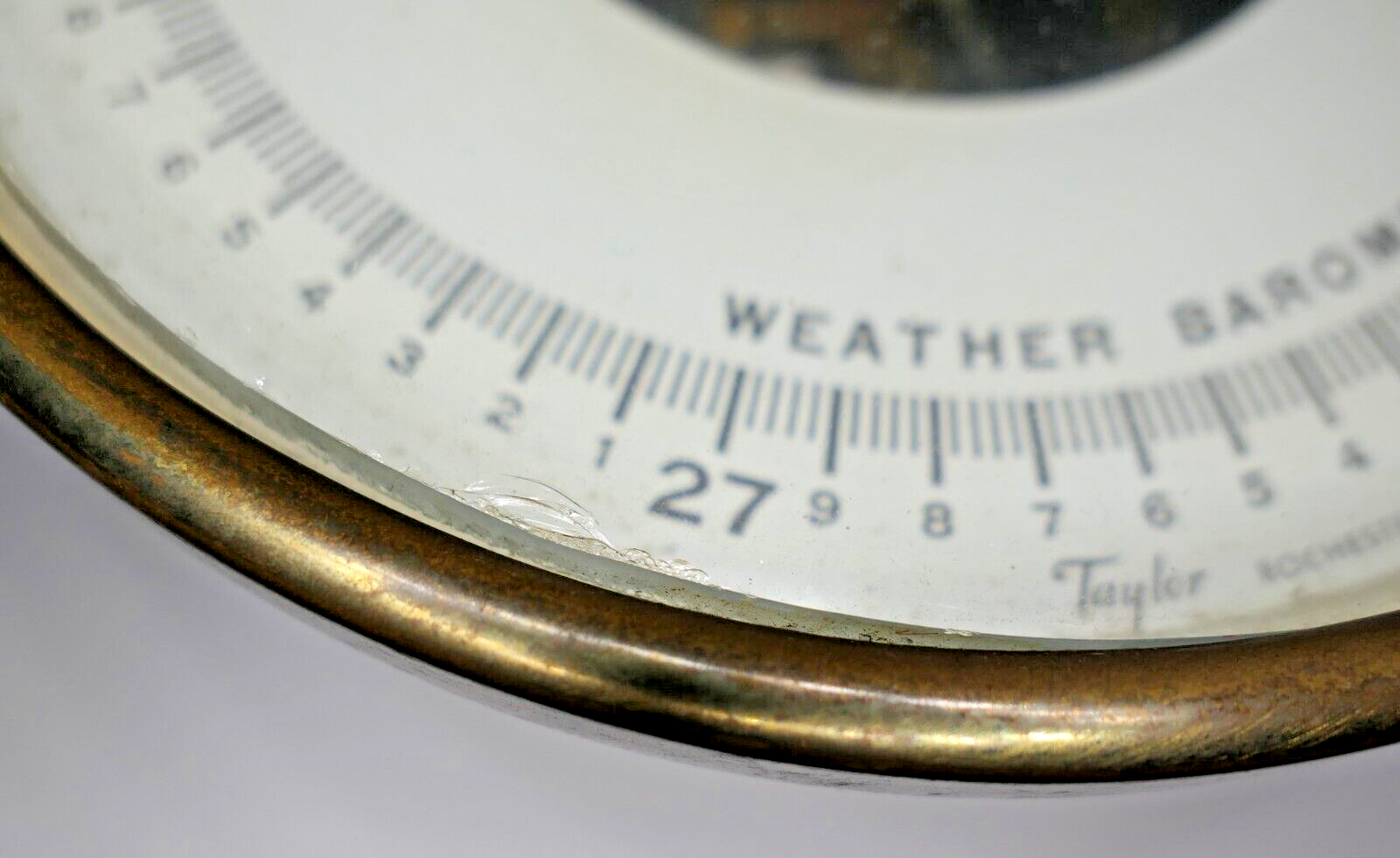 Heavy Vintage Taylor Weather Barometer Rochester, NY USA Brass