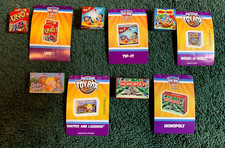 Worlds Smallest MICRO TOY BOX Series 1  2 - lot of 5 board games  stickers 