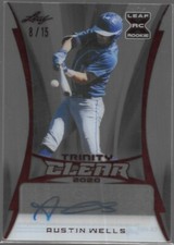 2020 Leaf Trinity Clear Austin Wells Auto XRC Red Foil /15 New York Yankees