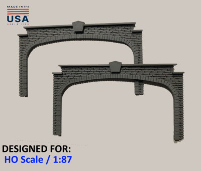 X2 HO Scale Stone TRIPLE Train Tunnel Portal - H0 Model Railroad Scenery 1:87