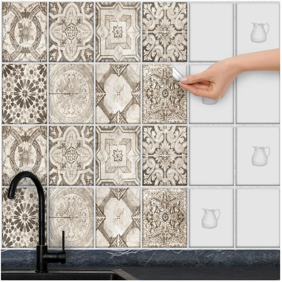 FoLIESEN Fliesenaufkleber für Küche und Bad - Fliesenfolie - Patchwork Vintage - Bild 2 von 4
